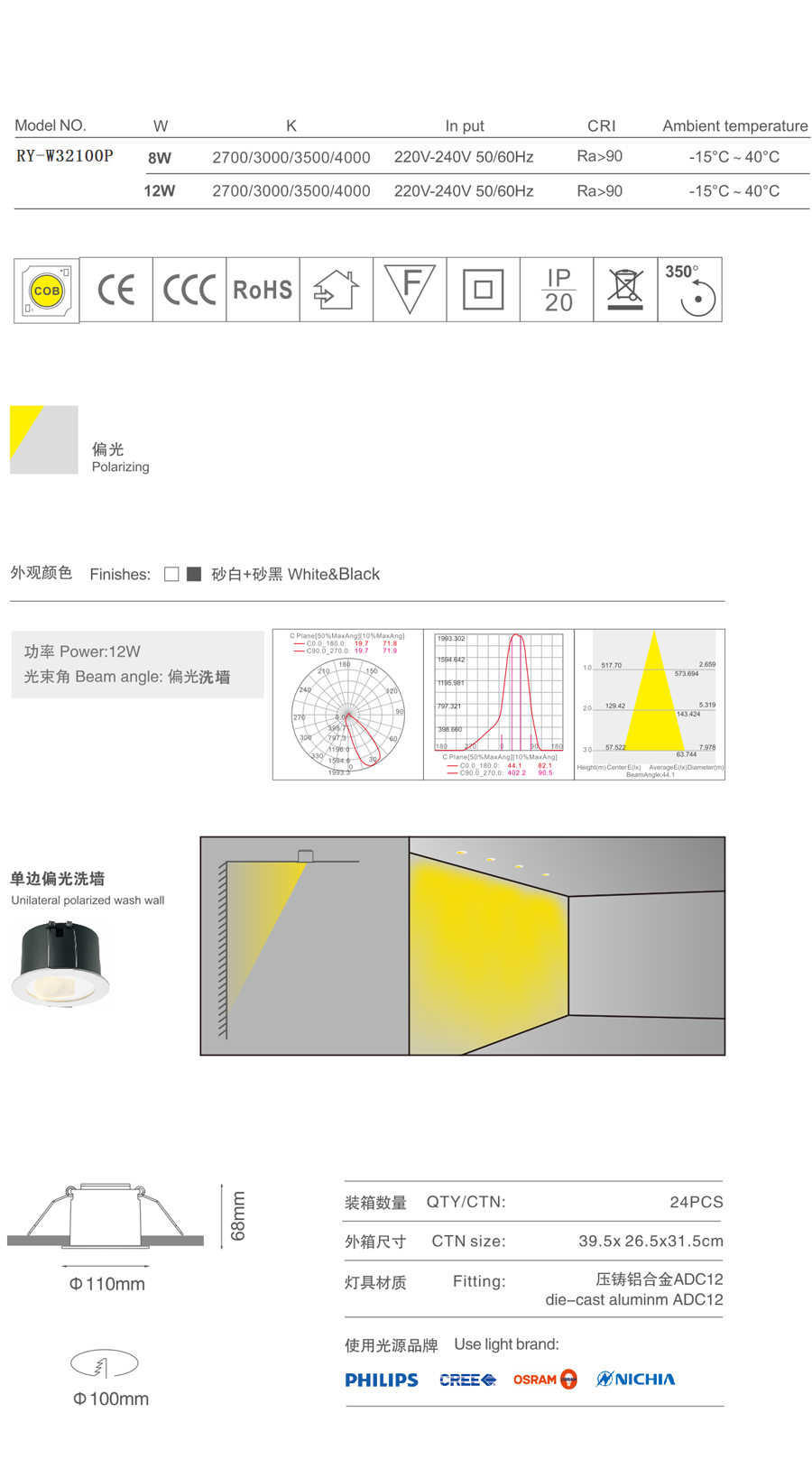 美韻洗牆燈 RY-W32100P下